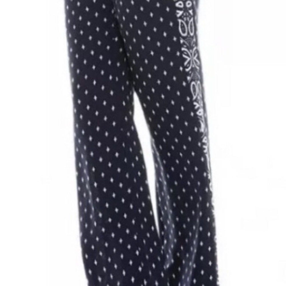 Cabi Wide-Leg Navy Printed Lounge Pants wide size 8 - Picture 7 of 11